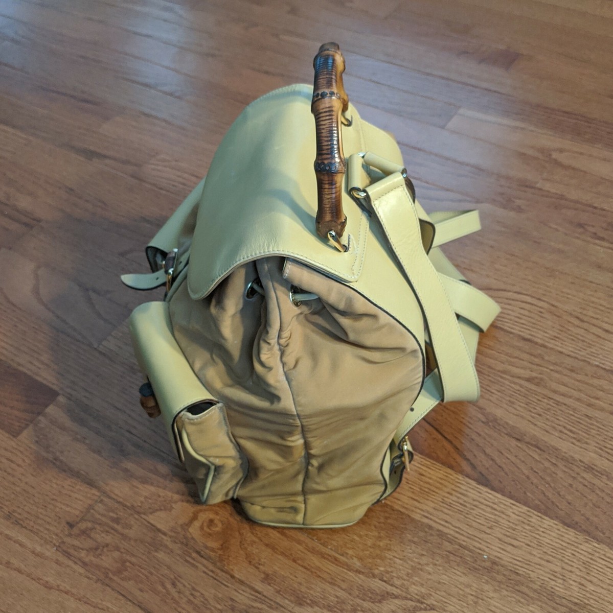 GUCCI Vintage Bamboo Nubuck Backpack - Daypack GUCCI Vintage Bamboo Nubuck Backpack - Daypack | eBay main image 2