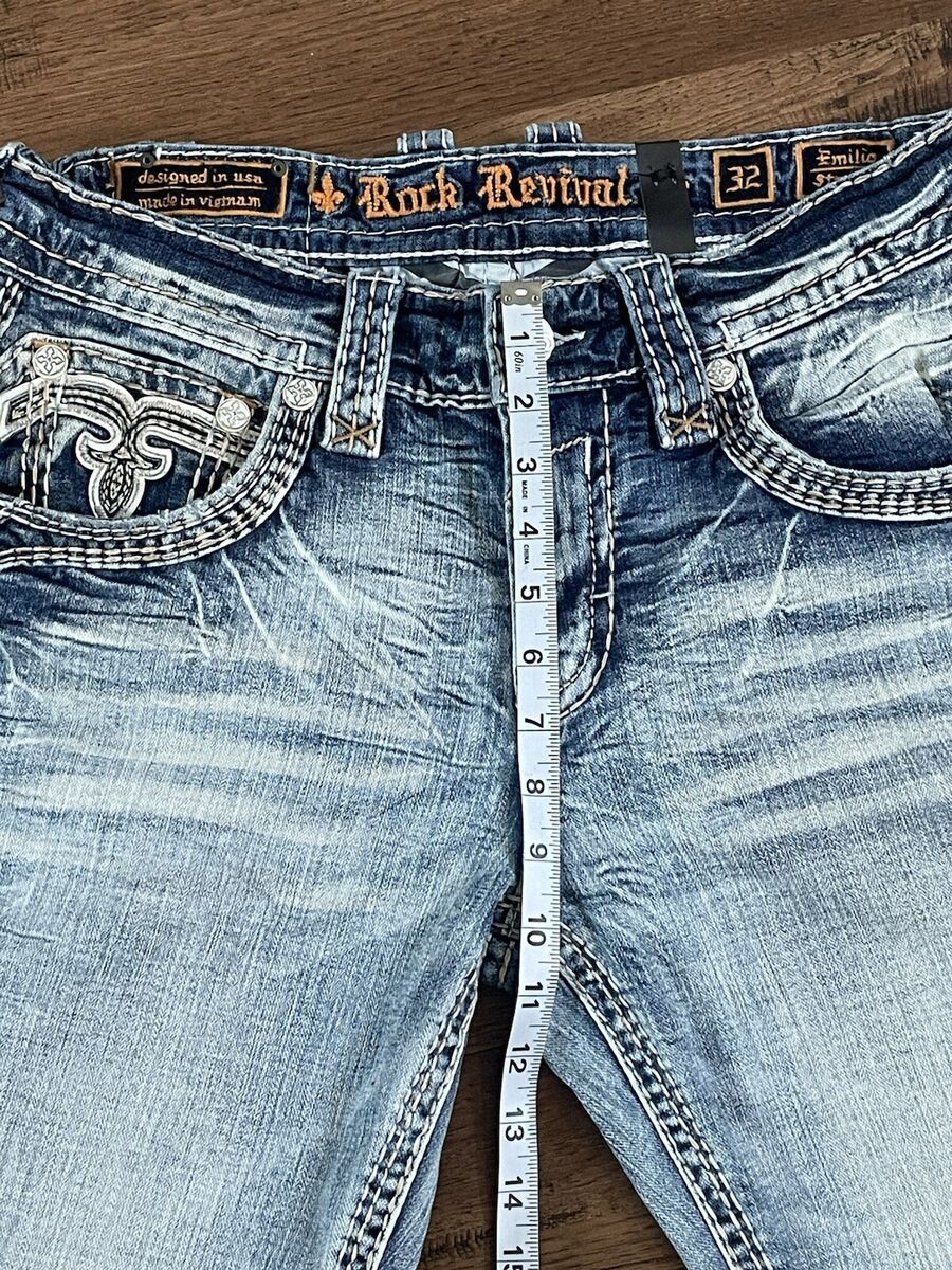 Rock Revival Emilio Straight 'Light Blue' (size mens W32xL29 Rock Revival Emilio Straight 'Light Blue' (size mens W32xL29