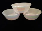 VTG FEDERAL GLASS IRIDESCENT MOONGLOW DESSERT / BERRY / CEREAL BOWLS, SET OF 3