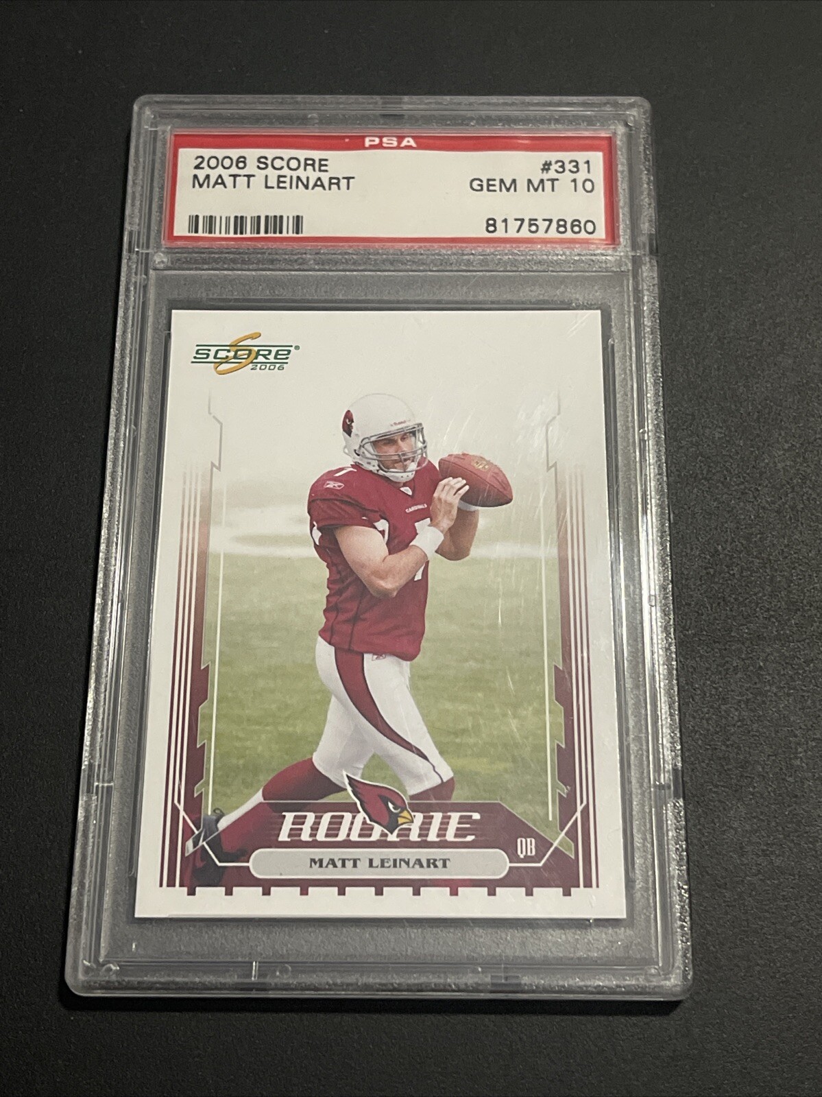 MATT LEINART 2006 SCORE ROOKIE RC #331 PSA 10 GEM MINT ARIZONA ...