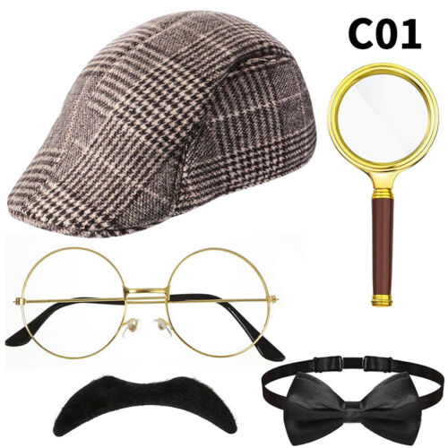 20er Jahre Herren Kostüm Gatsby Gangster Retro Detektiv Verkleidung Party Cosplay Requisiten - Bild 4 von 18