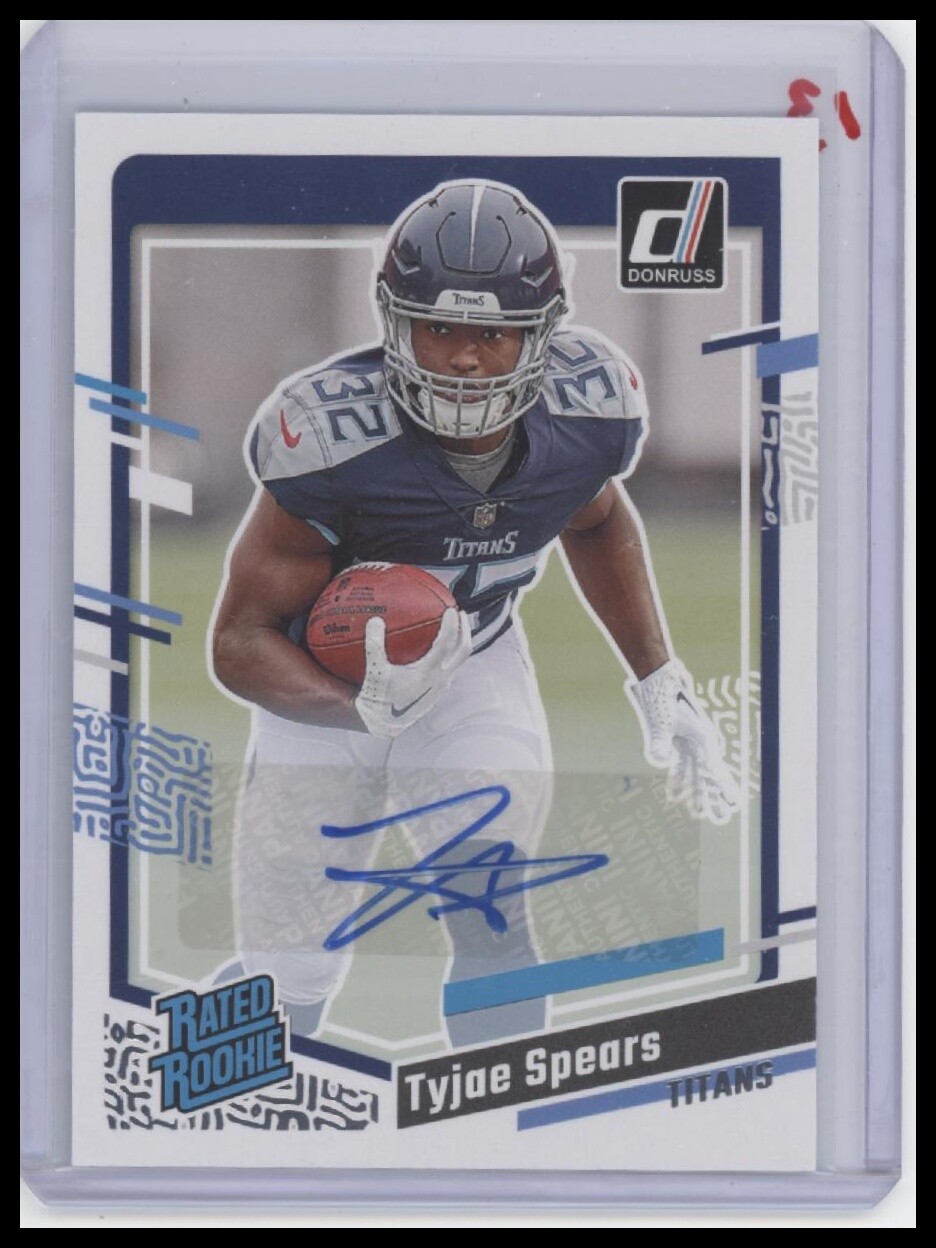 #396 Tyjae Spears 2023 Donruss Rated Rookie Autographs