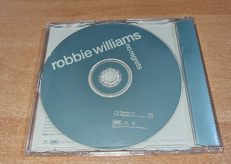 ROBBIE WILLIAMS No regrets PET SHOP BOYS RARE UK EURO PROMO CD SINGLE TAKE THAT - Image 2 of 3