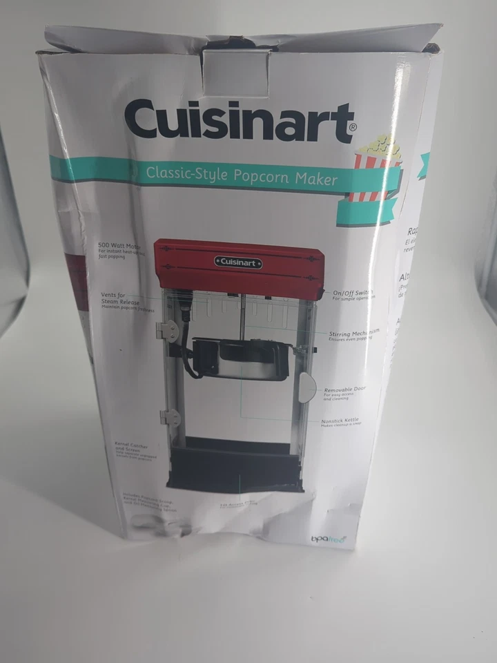 Cuisinart Electric Popcorn Maker CPM-28 10 Cup Carnival Style - Image 4 of 4