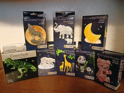 NEU 3D Crystal Puzzle Set 8 verschiedene Tiere