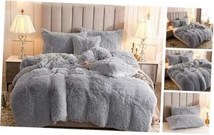 Faux Fur Velvet Fluffy Bedding Duvet Cover Set Down Comforter Quilt Cover with  eBay