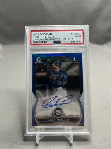 2023 Bowman Chrome Blue Ref Auto Robert Perez Jr. 1st Bowman (#'d /150) PSA 9
