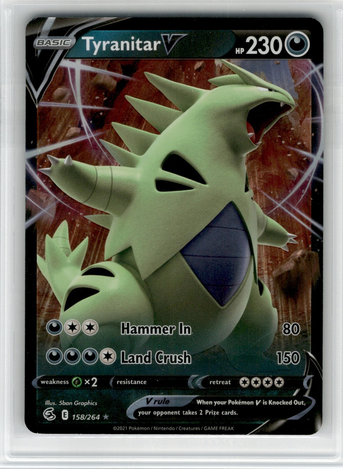 Tyranitar V 158/264 SWSH08: Fusion Strike NM Full Art English