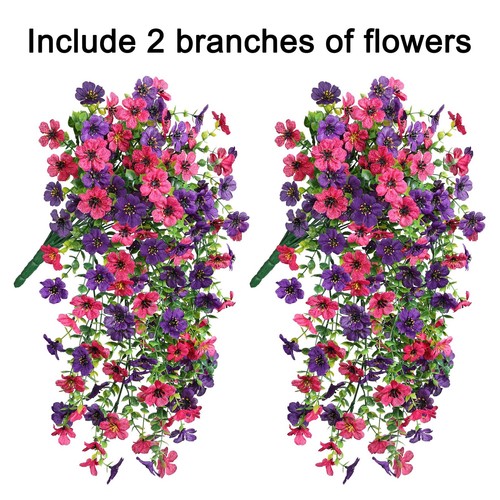 Artificial Faux Hanging Flowers Plants for Spring Outdoor Outside Decoration,... - Picture 2 of 9