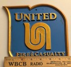 Vintage 1946 United Insurance Fire And Casualty Co Sign Metal Plaque  — photo 4