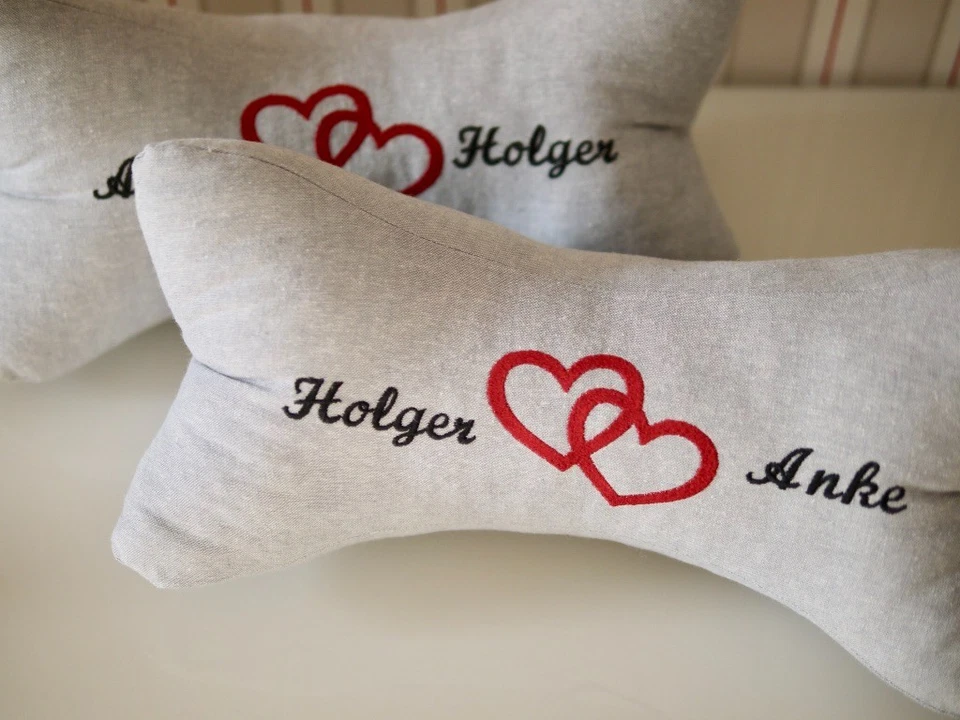 Hochzeitsgeschenk Leseknochen Kissen personalisiert Hochzeits Geschenke mit Name - Bild 2 von 4