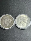 Peace Silver Dollar Coins 1922 1923 $1 Circulated in Protective Cases