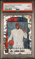 2021 Panini Photogenic First Night #11 LeBron James Gold 2/10 PSA9