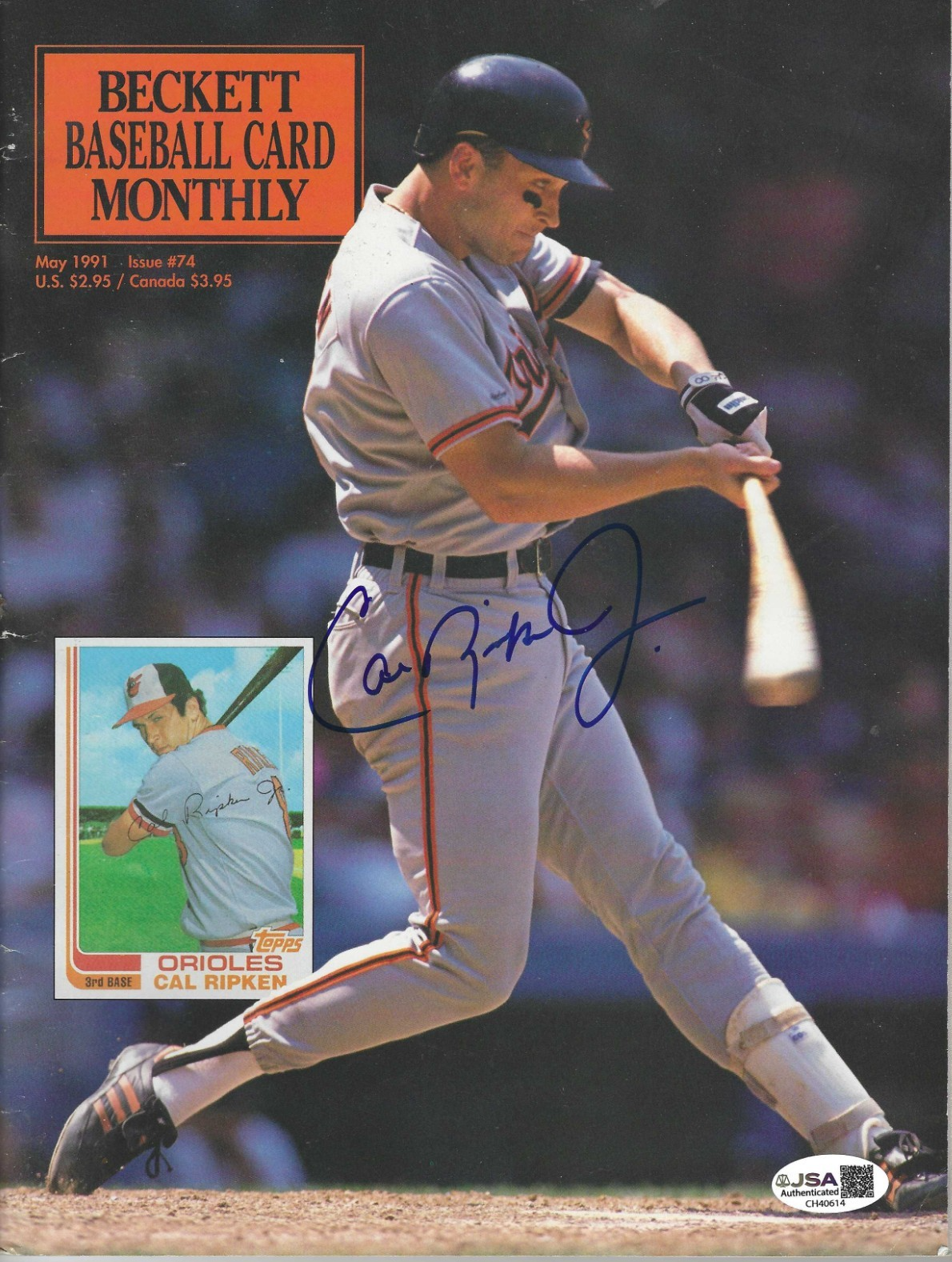 Cal Ripken Jr. Autographed Signed Baltimore Orioles Beckett Magazine May 1991 JSA 