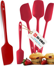 DI ORO Silicone Spatula Set - Rubber Kitchen Spatulas for Baking, Cooking, & Mix
