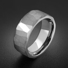 Hammered silver tungsten ring, mens wedding band, mens wedding ring, mens ring,