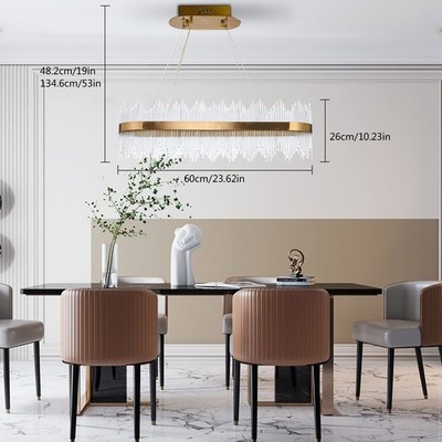 Max 72W Ellipse Crystal Chandelier 4000-5000LM Chandelier LED Hanging Lamp
