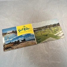 Vintage Oversized Postcard Pompano Beach Surf Rider Club Fla Pool Beach Golf