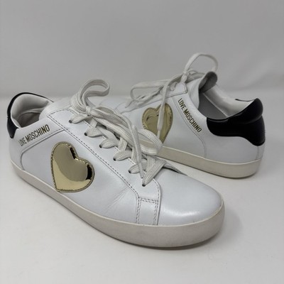 So Hot - LOVE MOSCHINO Sneakers Women Leather White - Size 40 