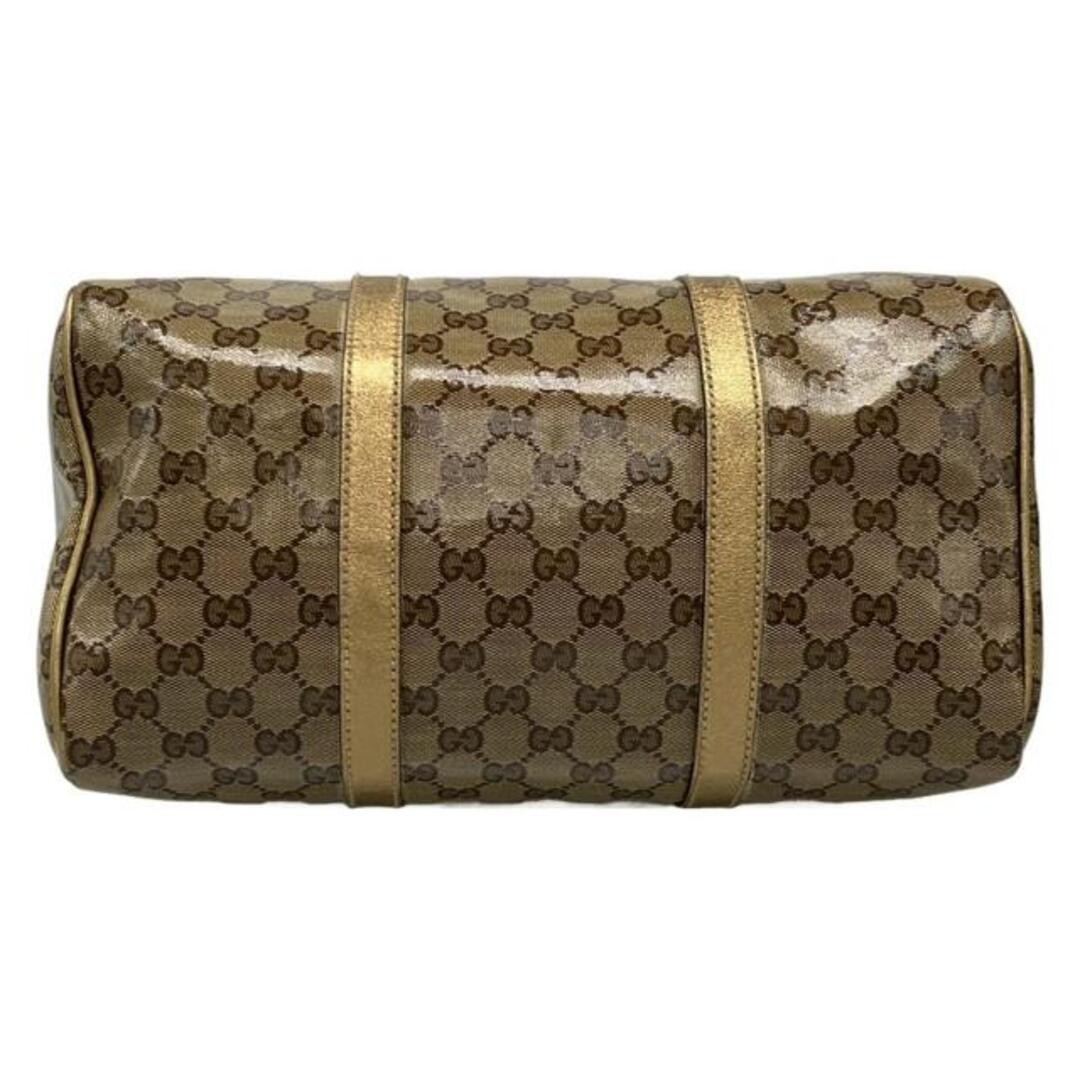 GUCCI Crystal GG Handbag Dark Brown Leather Gold Used thumbnail 6