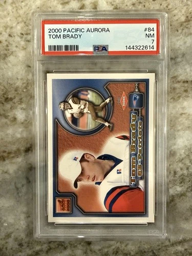 2000 Pacific Aurora #84 Tom Brady Rookie RC Graded PSA 7 NM GOAT Patriots / Bucs
