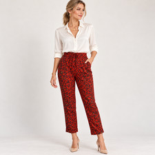 A.L.C. Women's New Pants 100% Silk Leopard Print MEDIUM Japanese Fabric USA MADE
