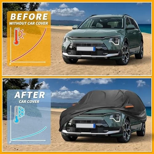 For Kia Niro 2016-2023 Waterproof Car Cover All Weather 6 Layers with Zipper Foto 4 de 4