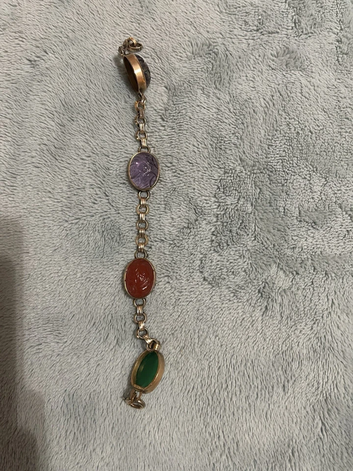 12K 1/20 Gold-Filled Scarab Bracelet - Image 2 of 2