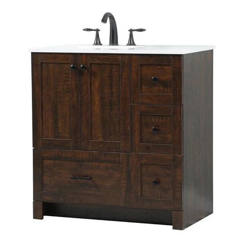 Elegant Decor Soma 32" Aluminum MDF Single Bathroom Vanity in Expresso - Picture 1 of 8
