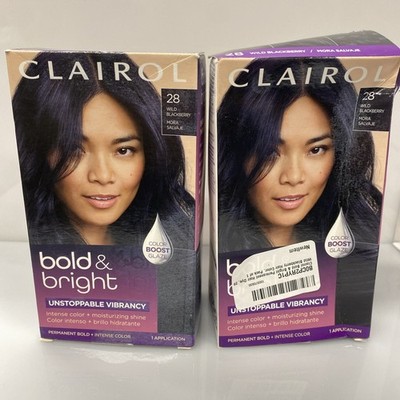 2X Clairol Bold & Bright Permanent Hair Dye #28 Wild Blackberry Hair Color