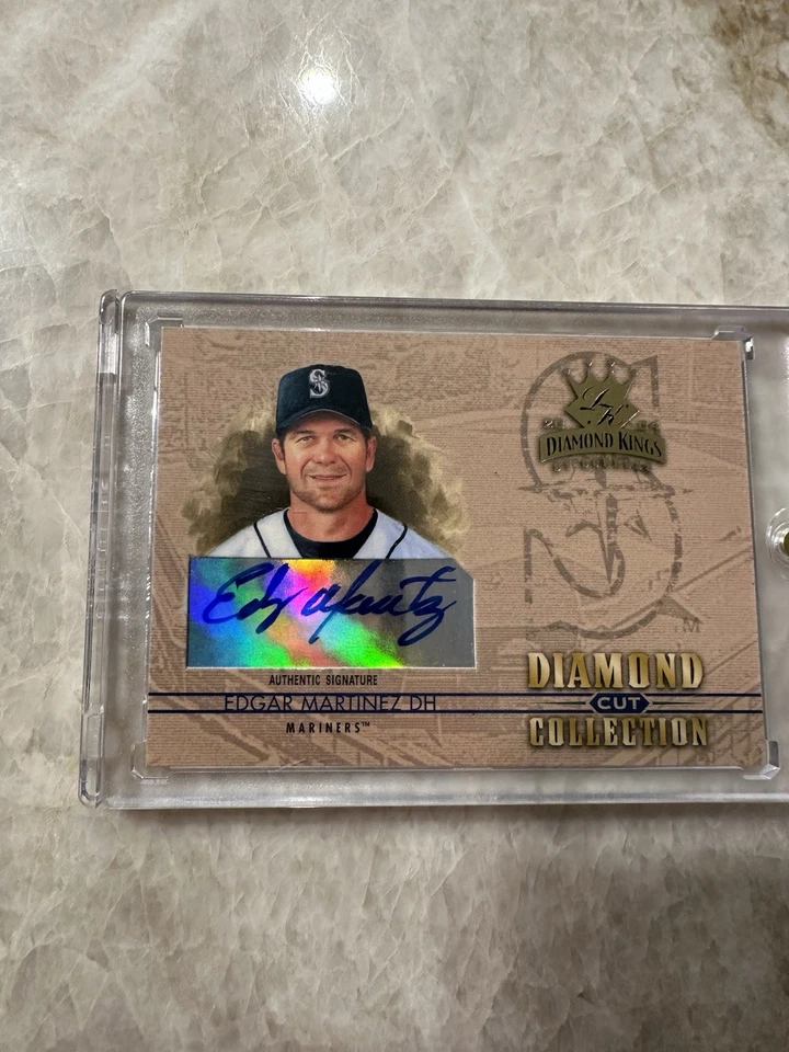 Tarjeta Donruss Diamond Kings Edgar Martinez 2004/5 SSP automática Seattle Mariners DC-6 Foto 2 de 4