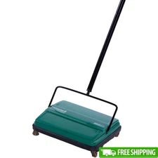 Manual Sweeper 6.5in Cleaning Path Lightweight Easy to Empty Cordless Rotors New