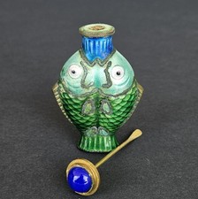 多色景泰蓝古董中国鼻烟壶| eBay