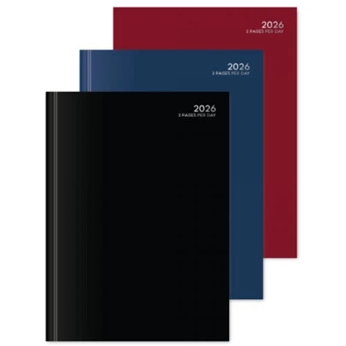 MARTELLO UK A4 2 Pages Per Day Classic 2026 Diary - Assorted Journal Dates Organiser Office