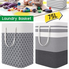 Large Laundry Basket Washing Dirty Clothes Folding Hamper Bag Storage Bin Handle