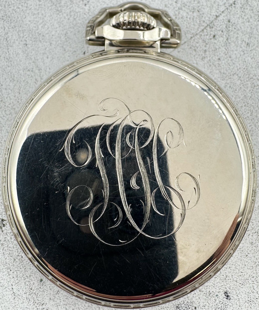 Antique 16s Wadsworth Bunn Special Open Face Pocket Watch Case 14k White GF USA