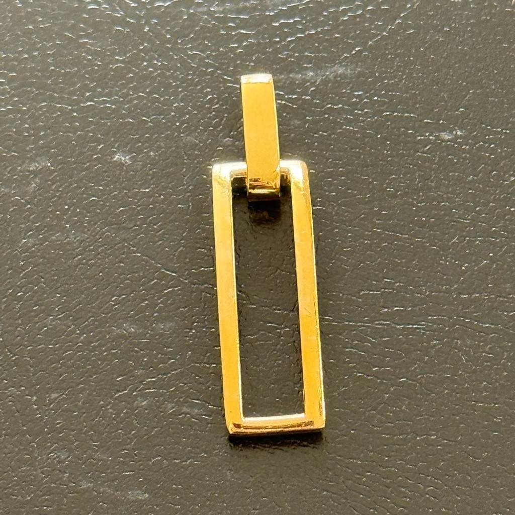 Gold Plated Sterling Silver Rectangular Pendant S… - image 5