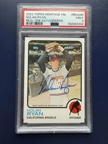 2022 Topps Heritage HN Nolan Ryan Real One Autographs #ROANR PSA 9 AUTO ON CARD