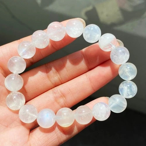 10.4mm Natural Blue Moonstone Strong Light Crystal Beads Bracelet 013 - Picture 3 of 8