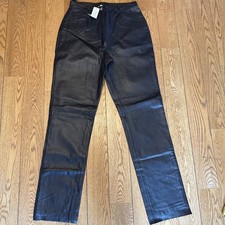 Blushe Vintage Leather Pants Women s Size 12 Black Classic Fit Chic NWT