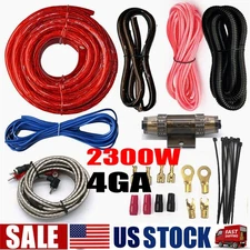 2300W 4GA Car Audio Amp Amplifier RCA Subwoofer Sub Wiring Cable Kit 2CH Connect