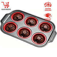 MuffinföRmchen Silikon 6 Mulden Backen Wiederverwendbar FüR Muffins Cupcakes