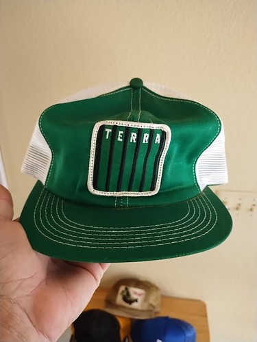 Vtg K-Brand Terra Farm Trucker Hat Mesh Snapback Cap USA Nitrogen Fertilizer - Bild 13 von 14