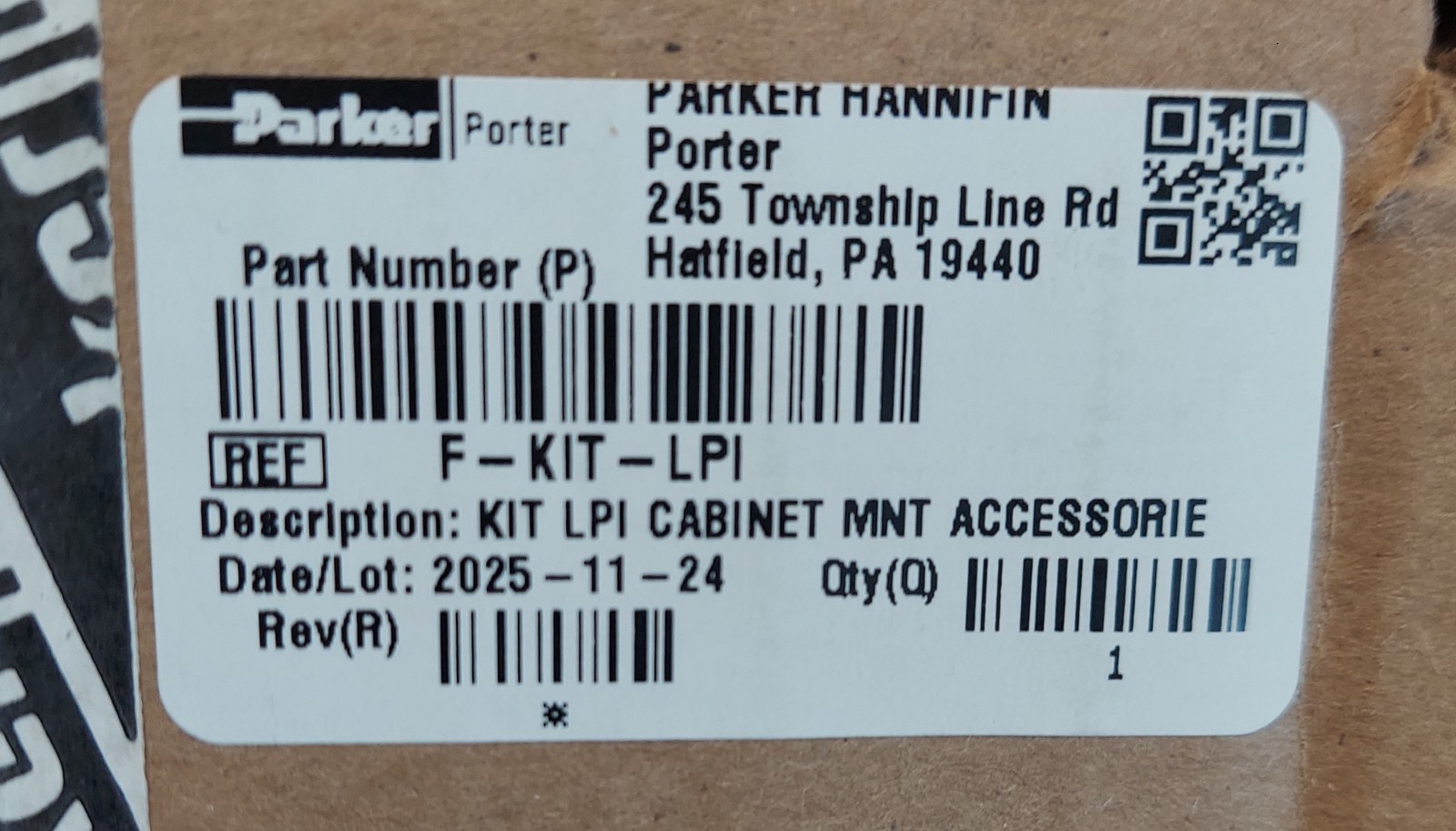 Parker Porter F-KIT-LPI Cabinet Mnt Accessp Parker Porter Wall-Mount Restraints