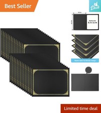 Heavy-Duty Black Diploma Covers - 30 Pack, Fits 8.5x11 Certificates with Style
