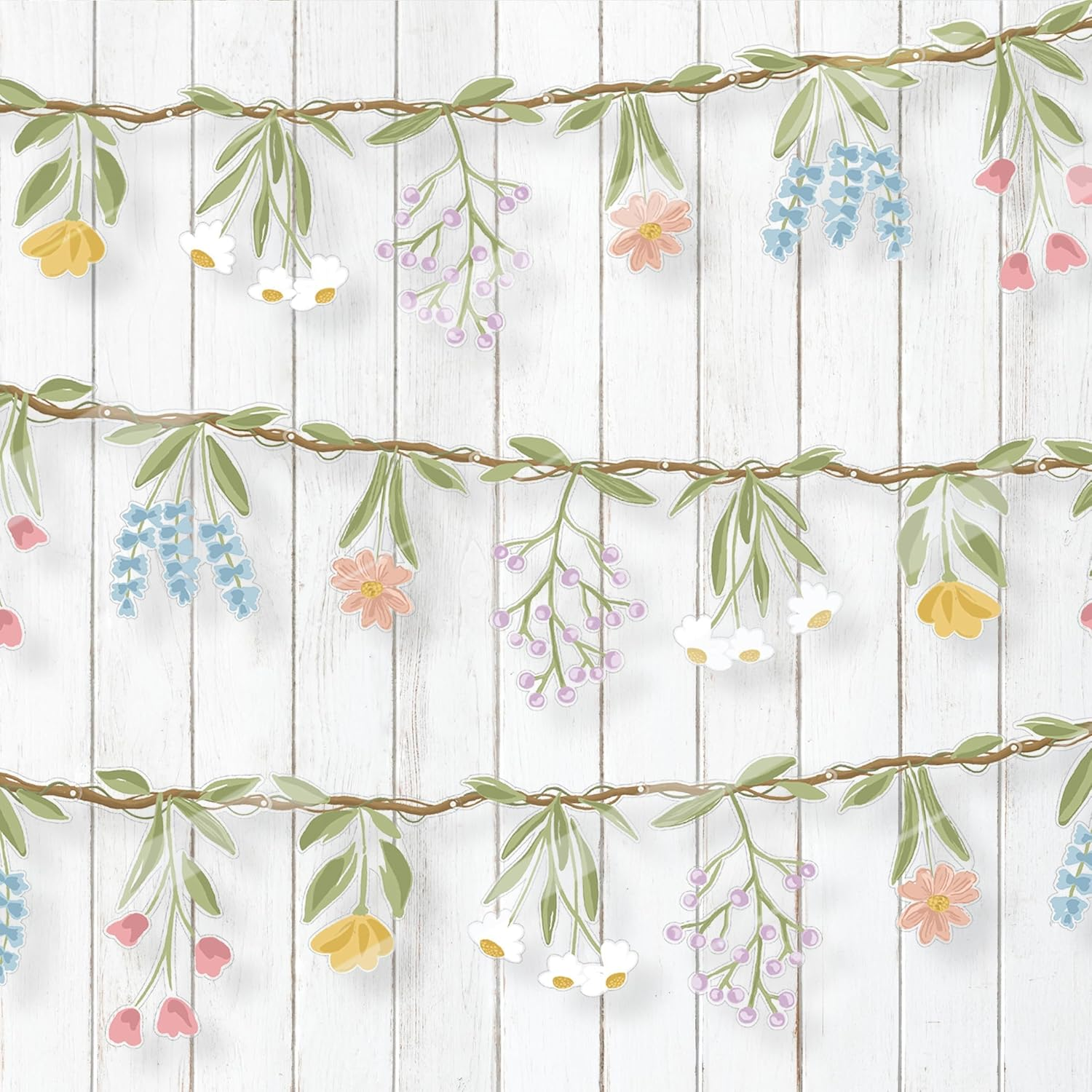 Flower Banner Wildflower Garland for Enchanted Garden Party Woodland Theme Picni