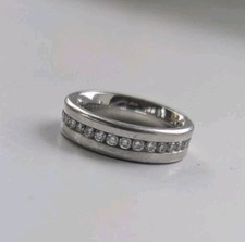 Platinum Diamond Eternity/ Wedding Ring Size J, 5mm  Used, Good  cond.