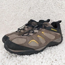 Merrell’s Yokota Stretch Laces Men’s Sz 14 Hiking Trail Shoes Sneakers Brown
