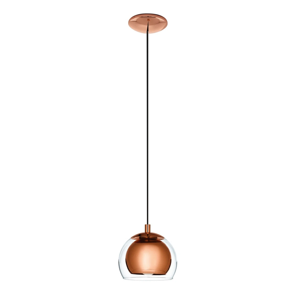 Eglo Embleton Lampada A Sospensione Industriale – Stile Vintage Retrò, Attacco E27, Diametro 30,5 Cm, Acciaio Rame Anticato