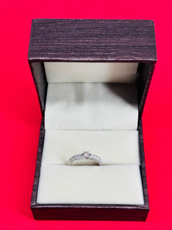 Alianza de diamantes naturales anillo de boda hecho a mano joyería de plata de ley 925 para mujer Foto 3 de 4